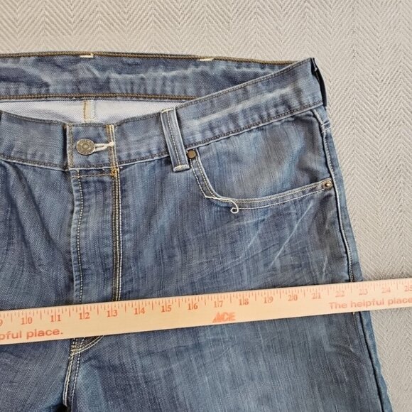 Levis 514 Jeans Men 38x30 Silver Blue Slim Straight Flap Pocket Denim Pants VTG - Picture 4 of 16